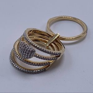 Heart Ring 18k Plated Gold Zirconia Size 6